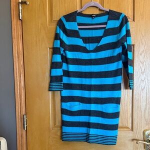 Express Blue and Black Knit Top